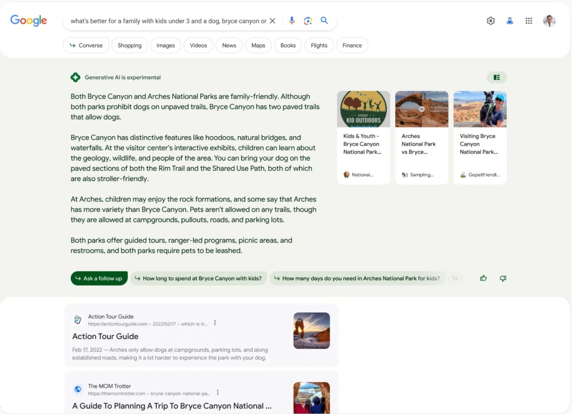 carrousel google sge