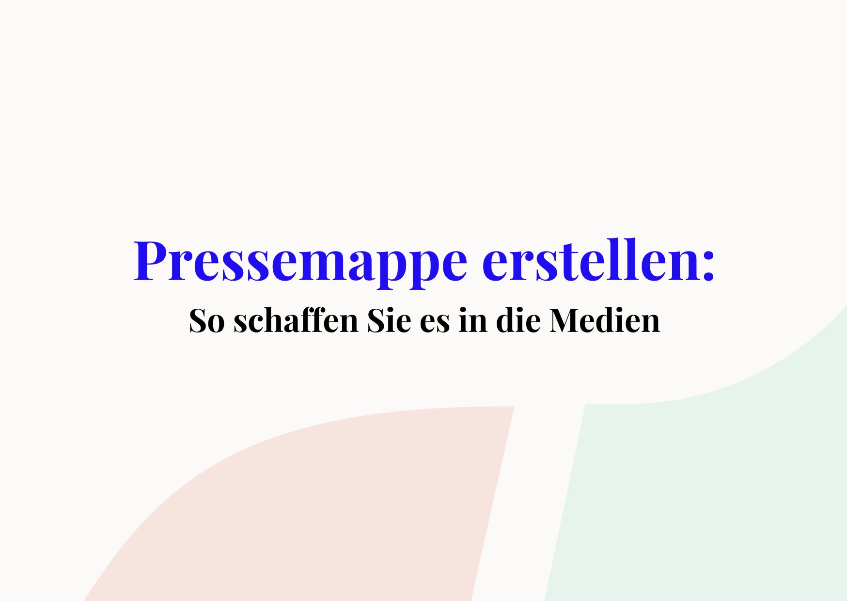 Pressemappe erstellen
