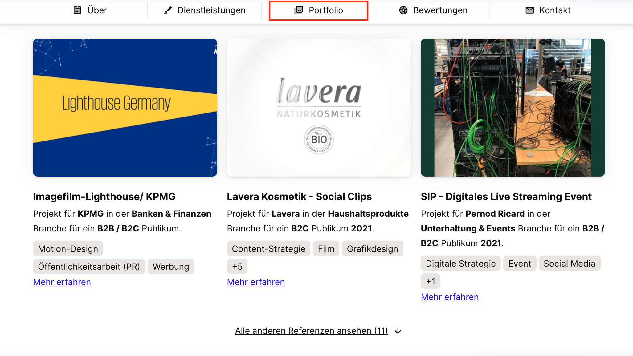 referenzen agentur sortlist profil