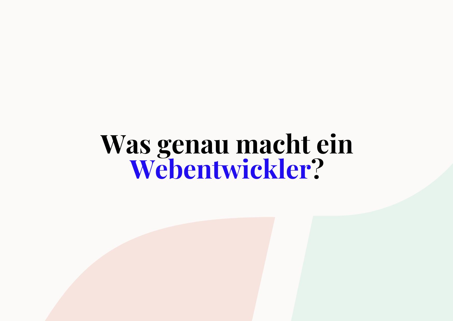 Webentwickler