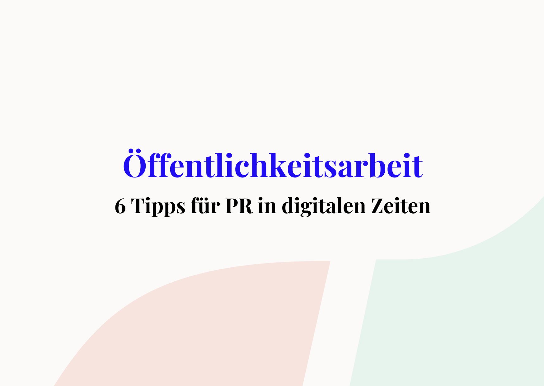 Öffentlichkeitsarbeit