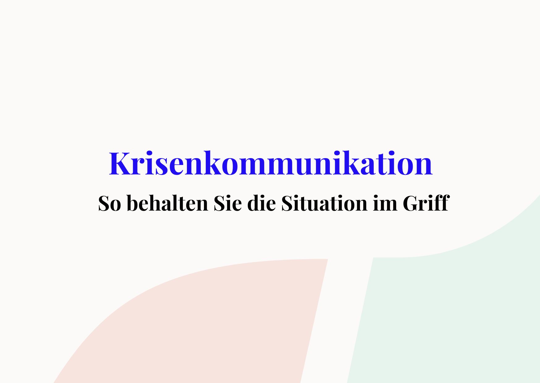 Krisenkommunikation