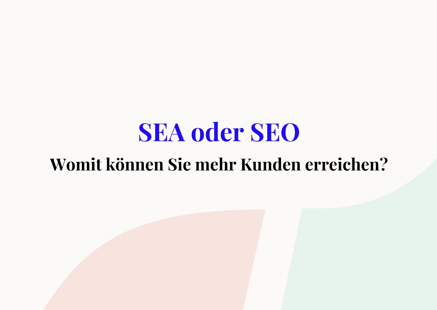 sea oder seo