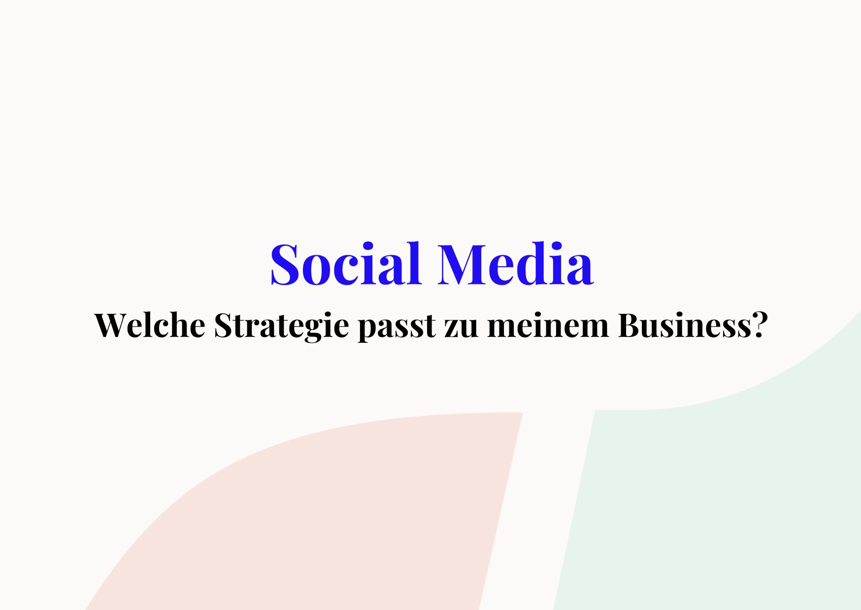 Social Media Strategie