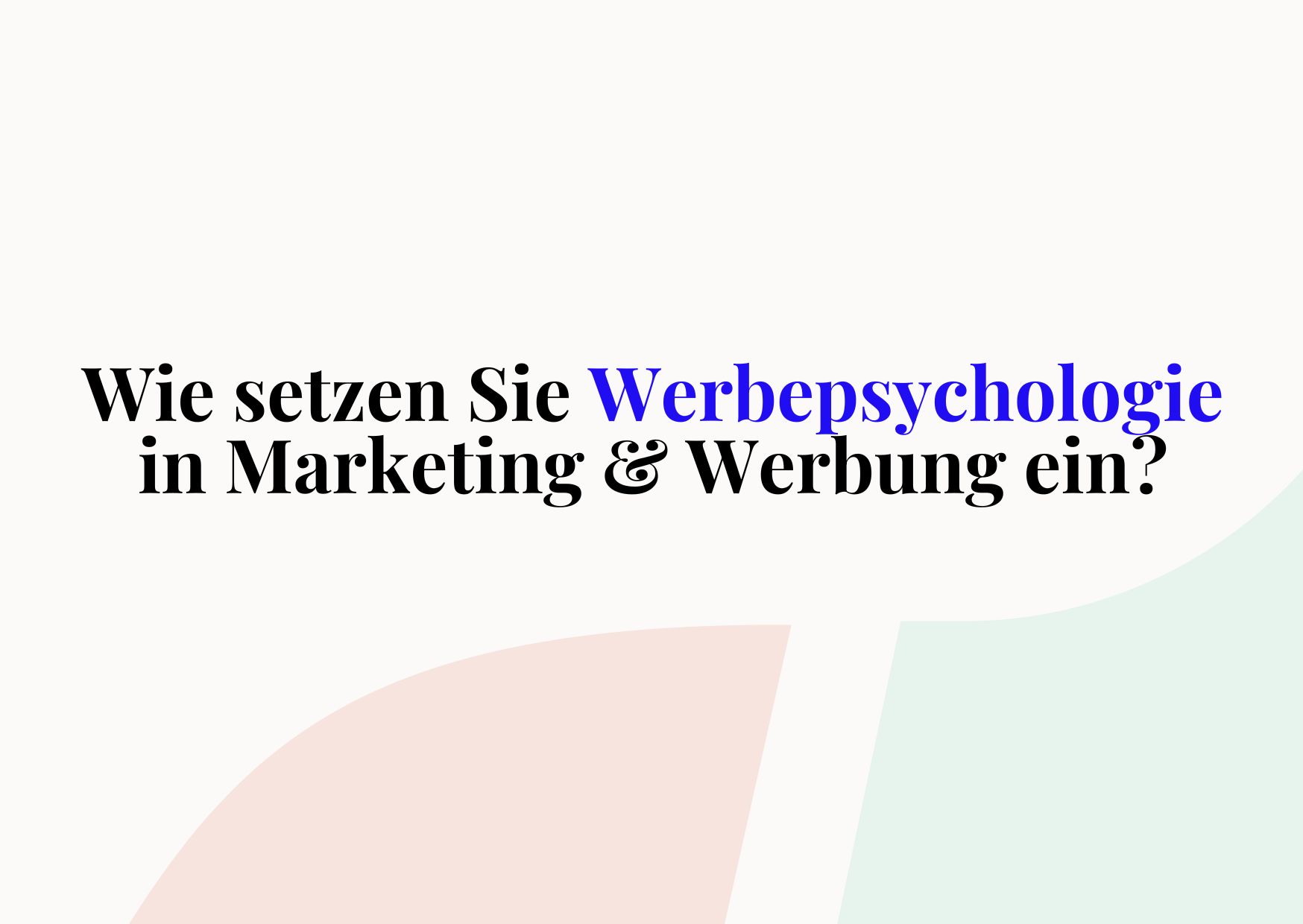 Werbepsychologie