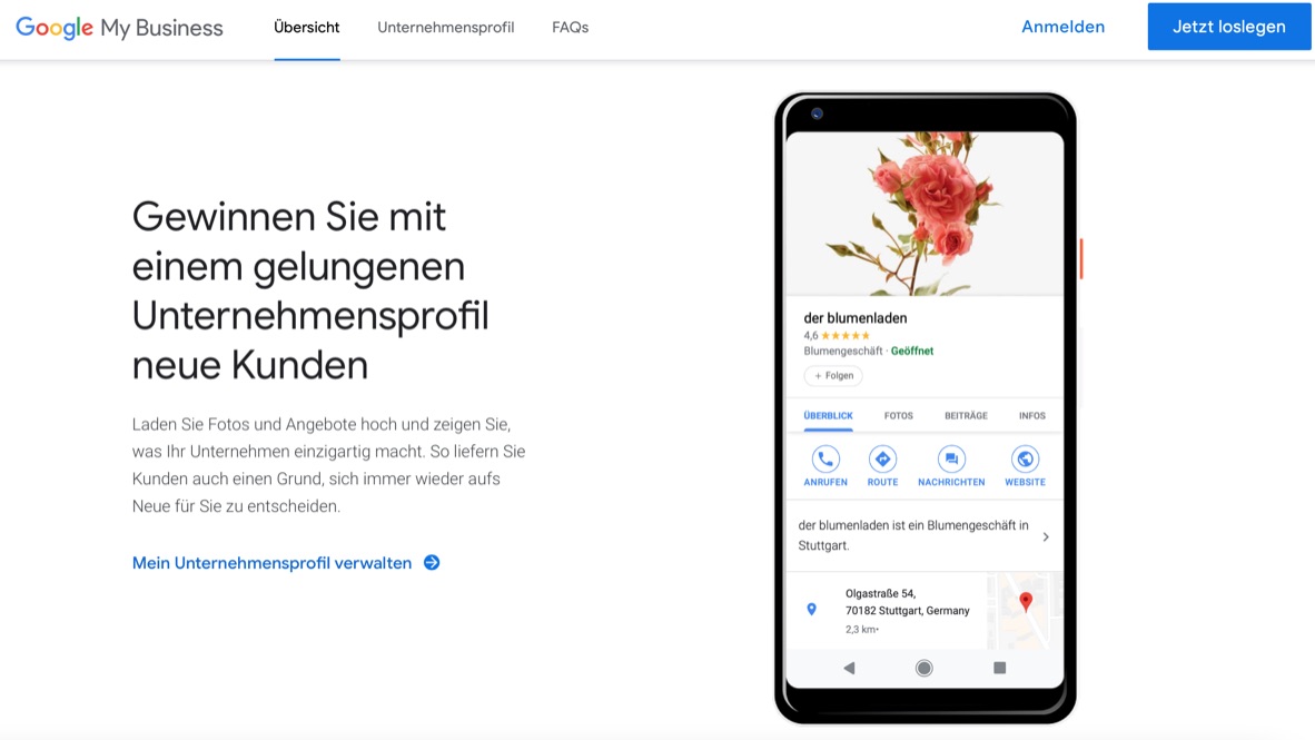 google my business screenshot
