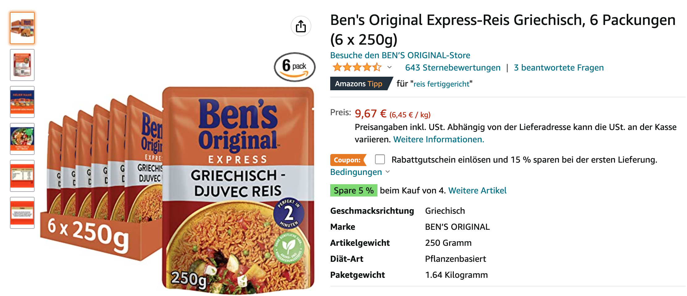 screenshot uncle bens reis auf amazon