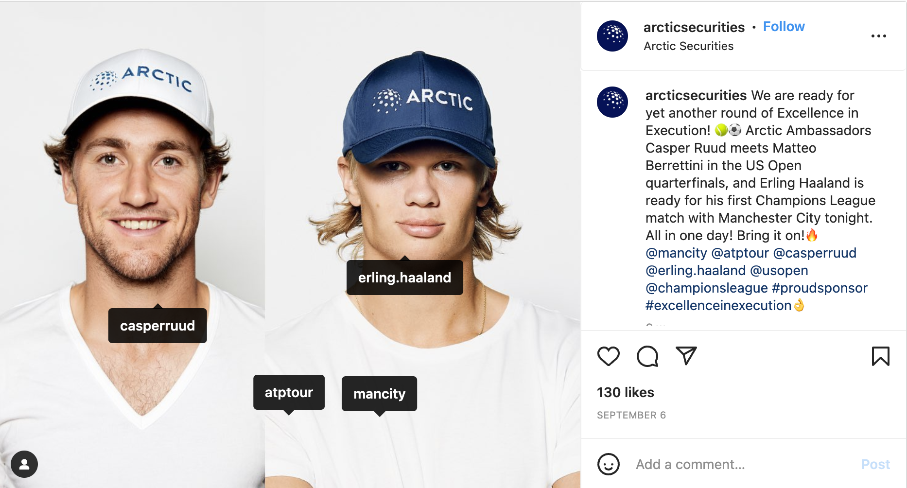 Sport und Social Media: Casper Ruud und Erling Haaland für Arctic Group