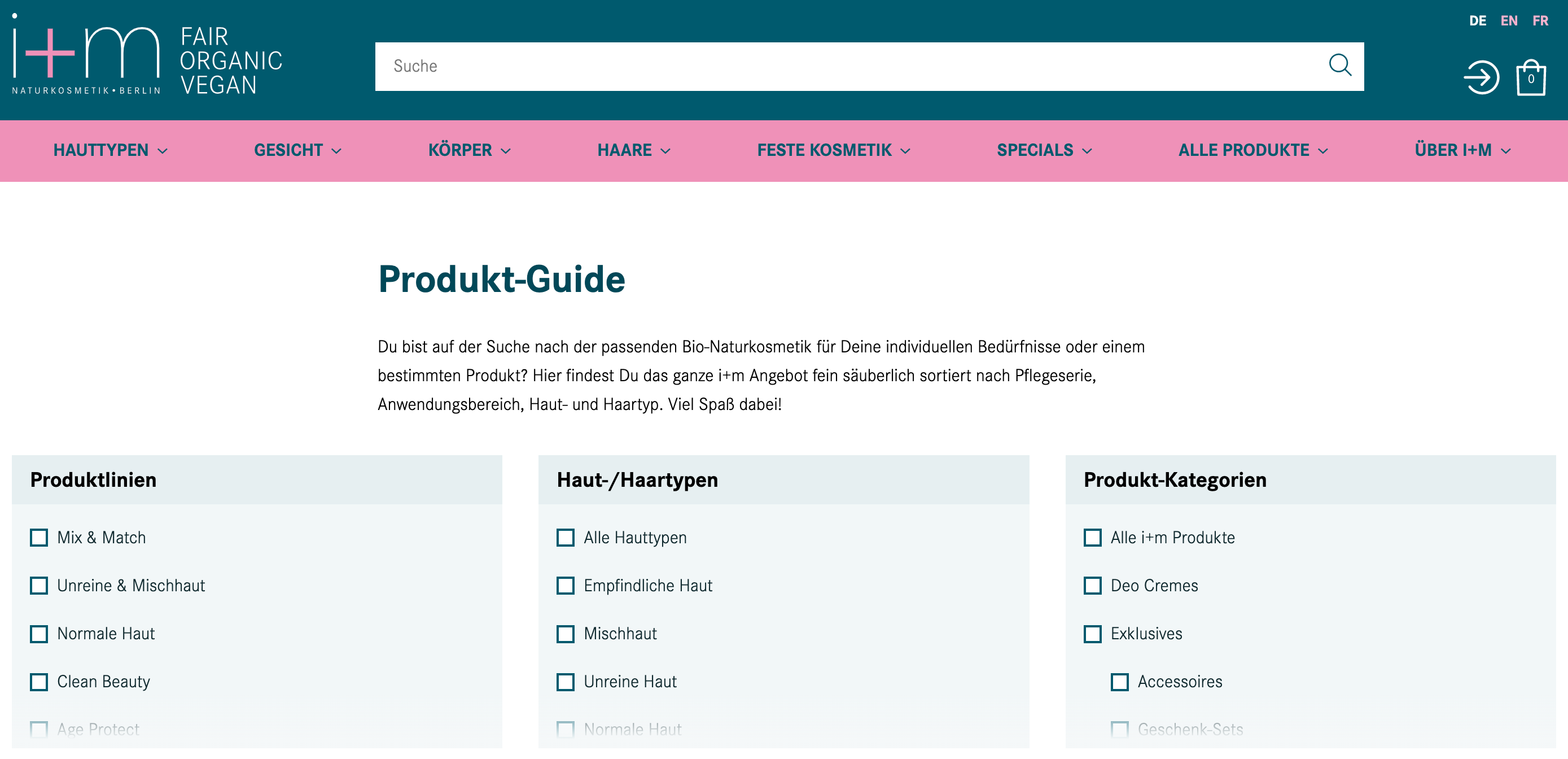 guide zur produktauswahl von i+m als content commerce beispiel