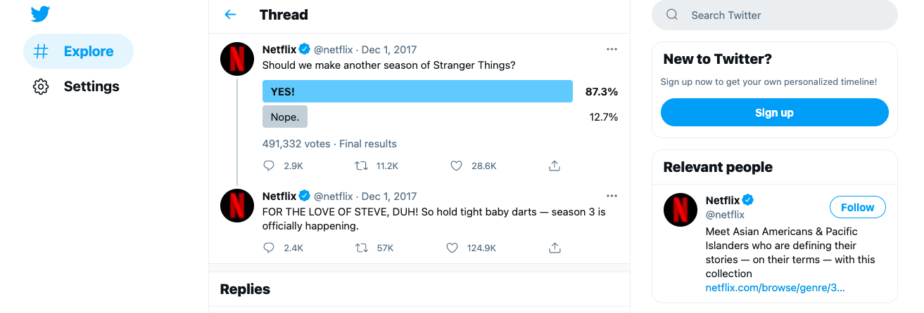 netflix marketingstrategie twitter screenshot