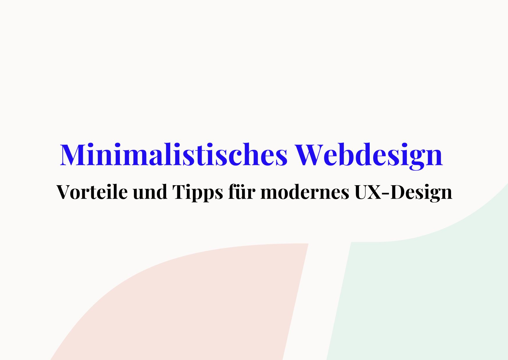 Minimalistisches Webdesign