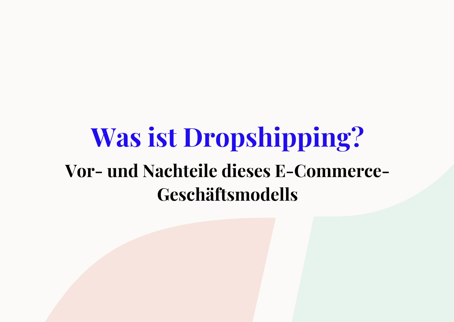 was ist dropshipping