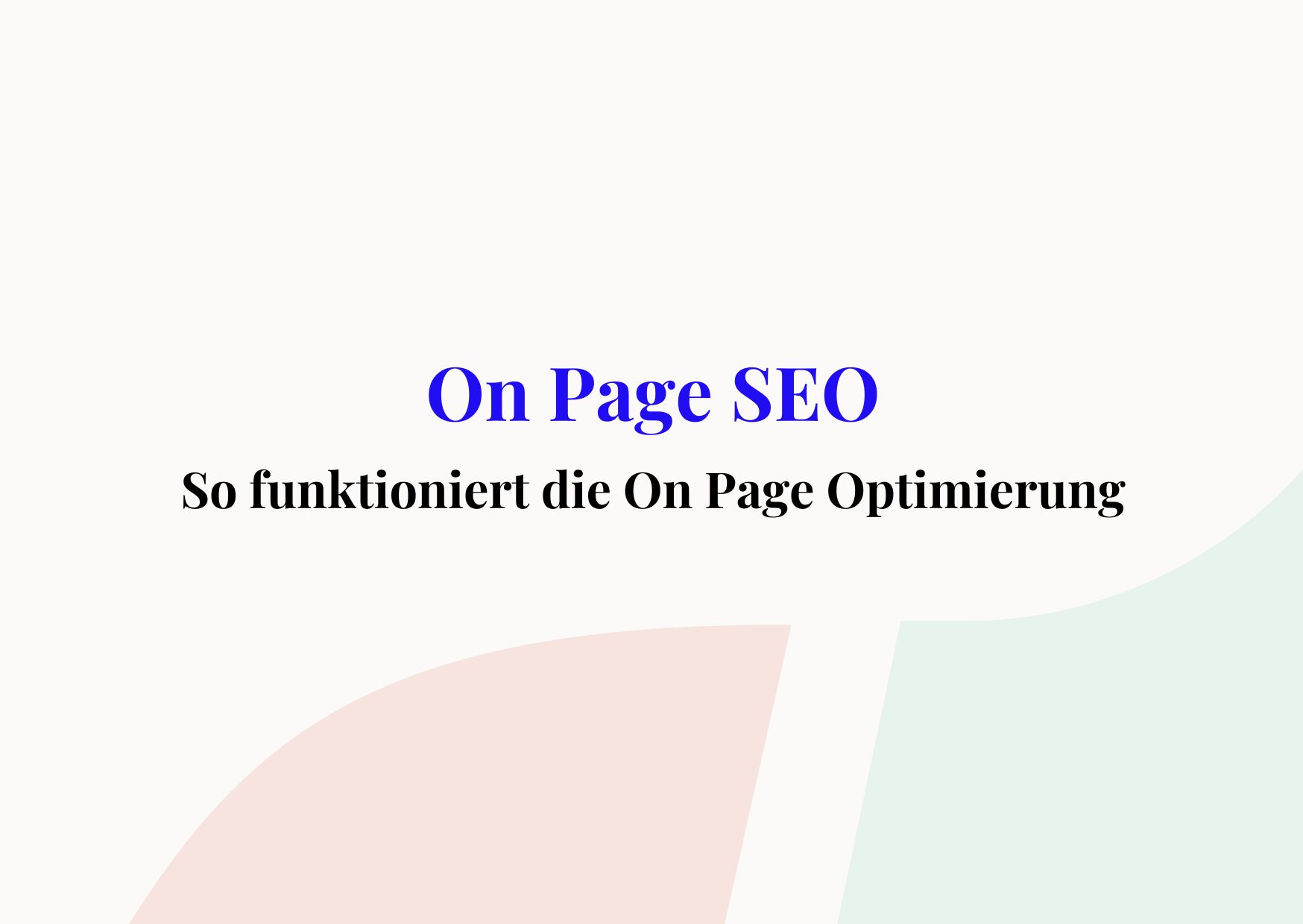 Onpage SEO
