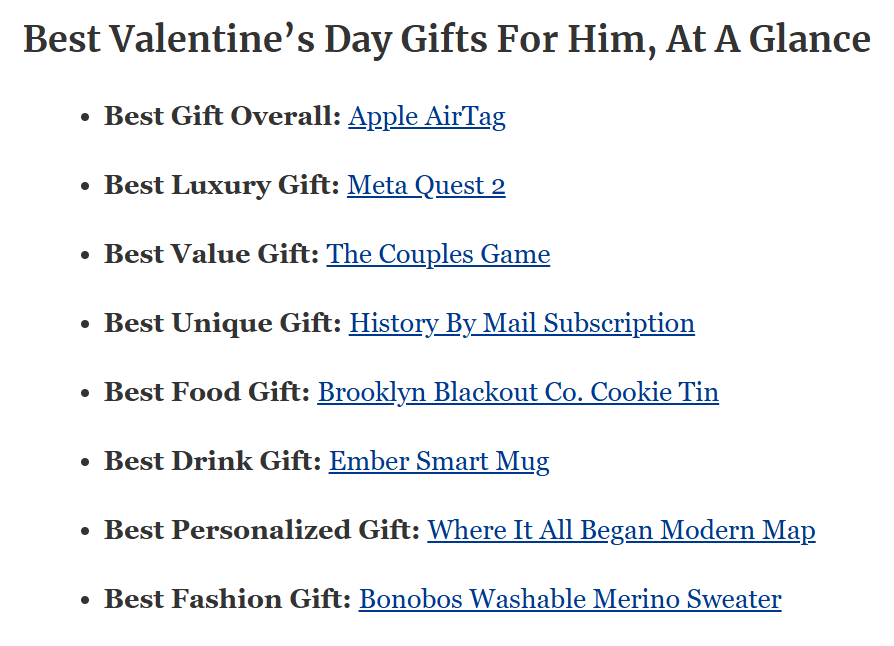 Ofrece guías de regalo personalizadas