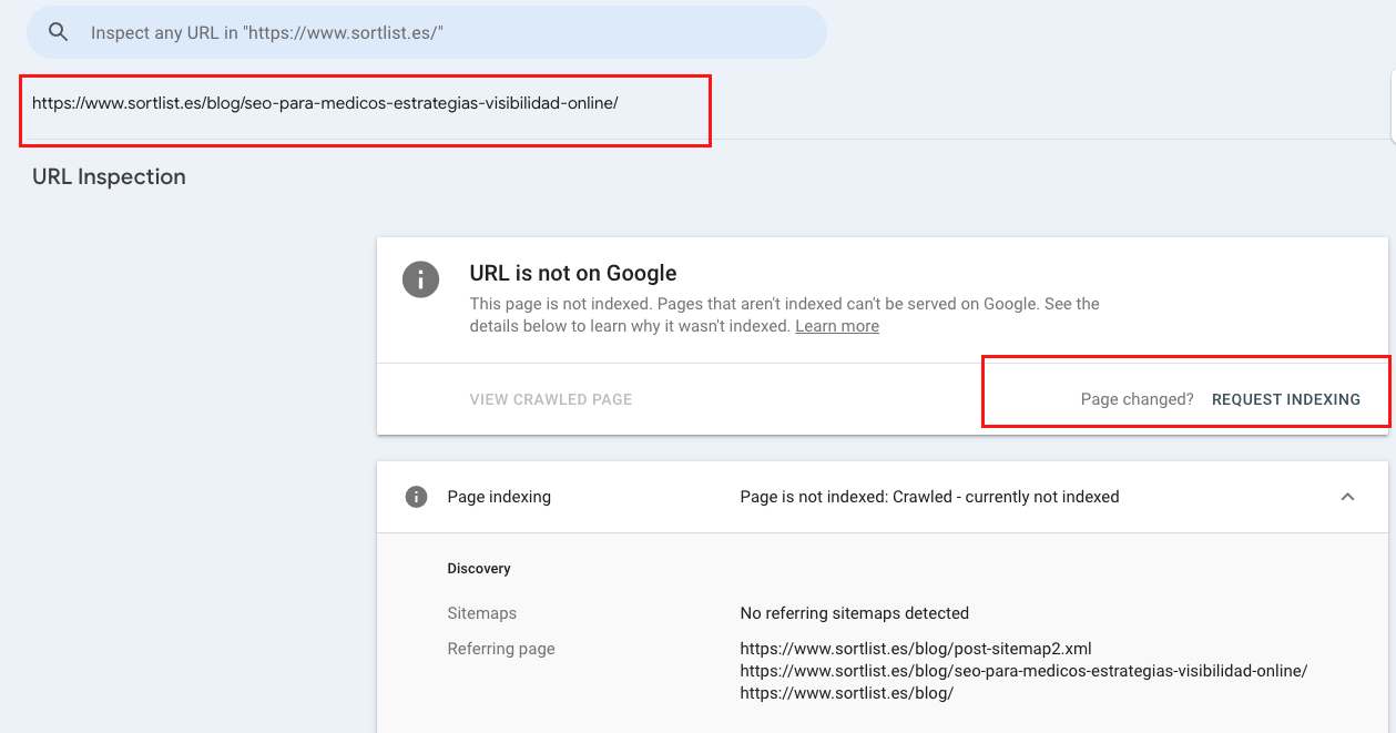 Pedir a Google que directamente indexe tu página