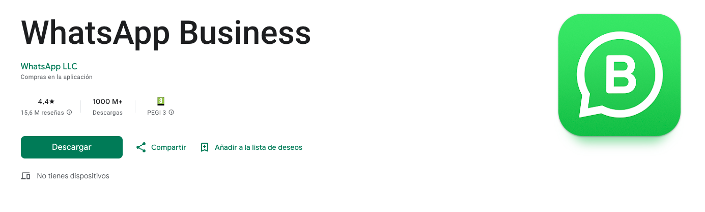 descargando la versión Business de WhatsApp