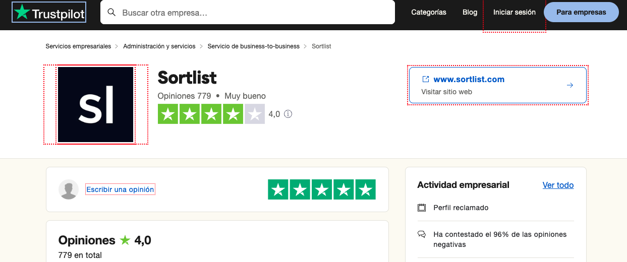 Trustpilot: Sortlist