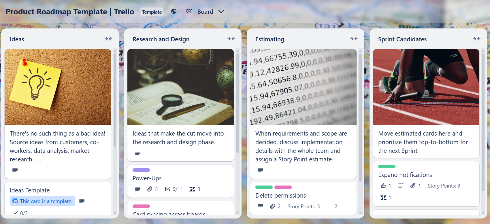 trello para roadmap de producto