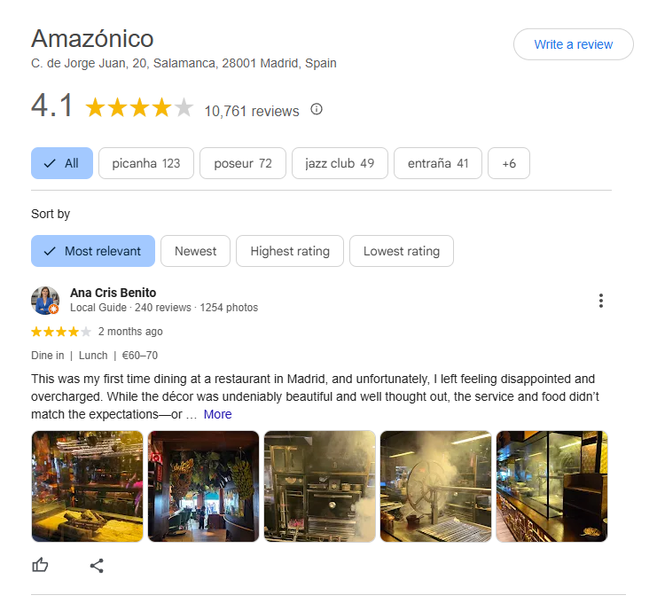 Amazónico es sinónimo de espectacularidad. Situado en el barrio de Salamanca, este restaurante ofrece una experiencia sensorial completa para tus invitados