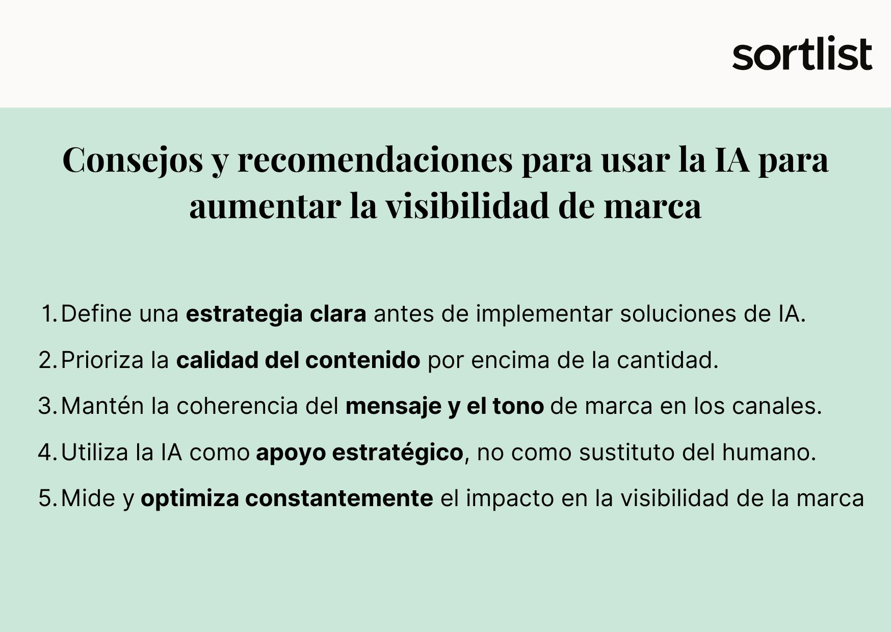 Consejos y recomendaciones para usar la IA para aumentar la visibilidad de marca