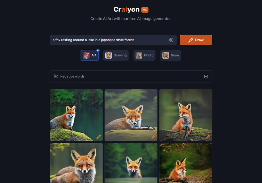 Craiyon outil ia images
