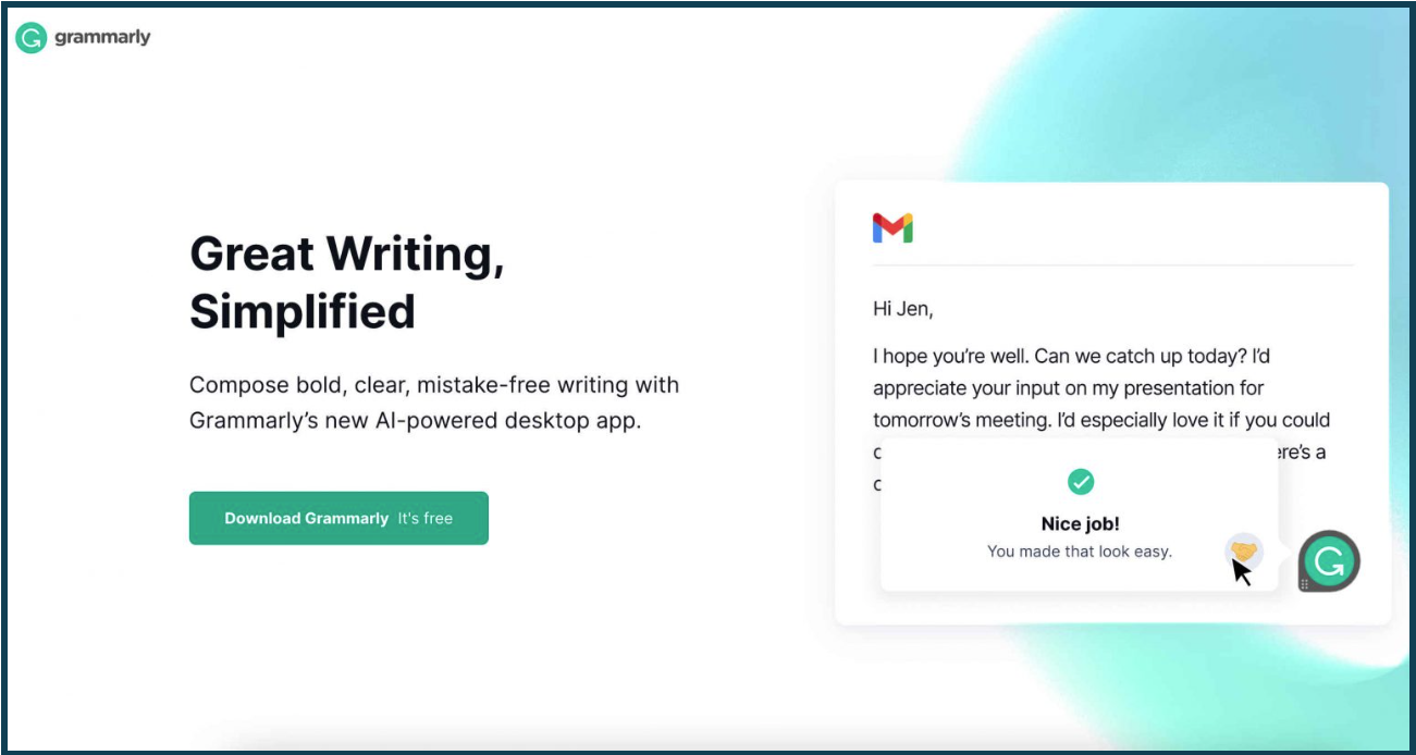 Grammarly r&eacute;daction texte
