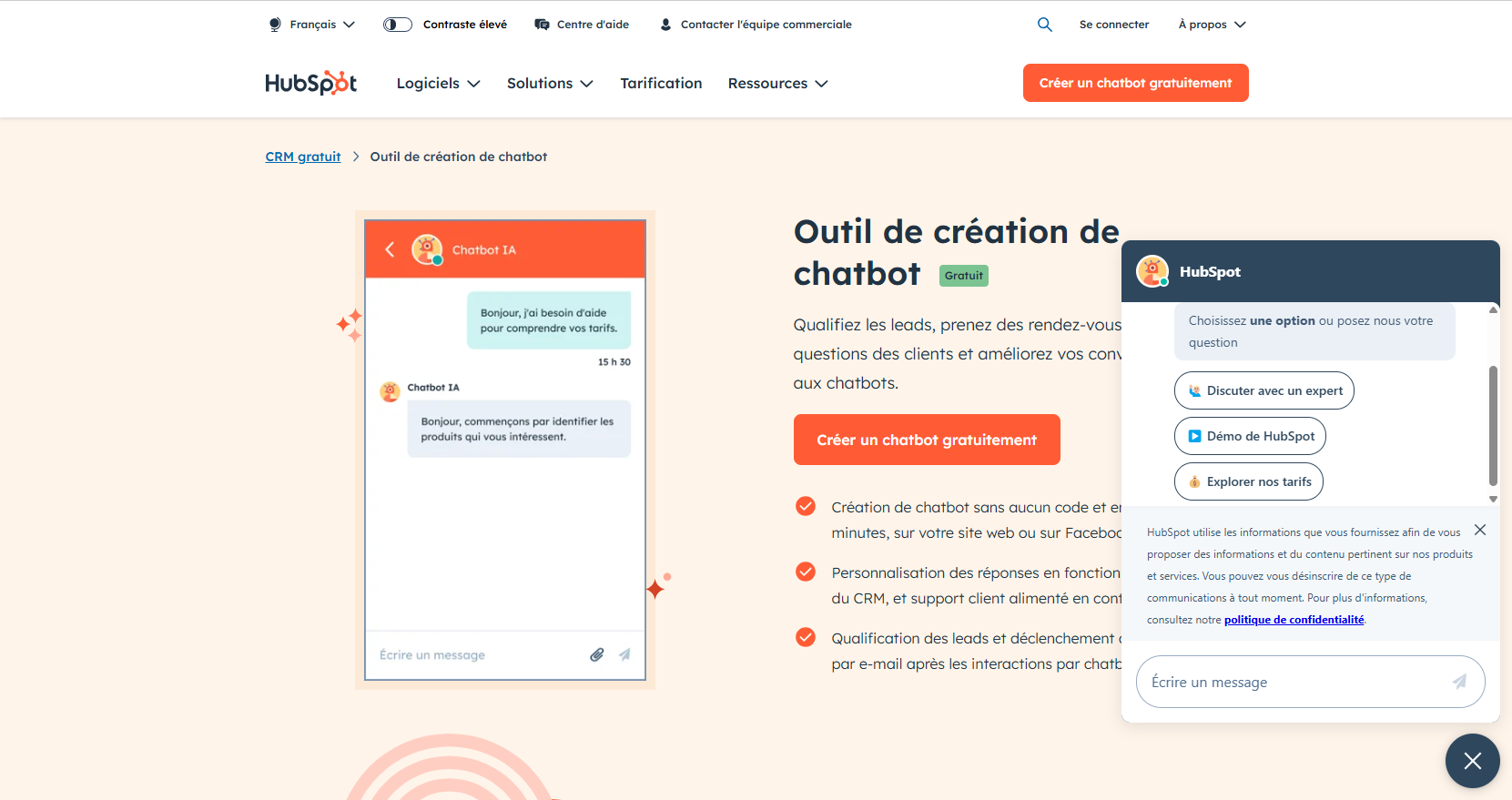 Hubspot chatbot ia