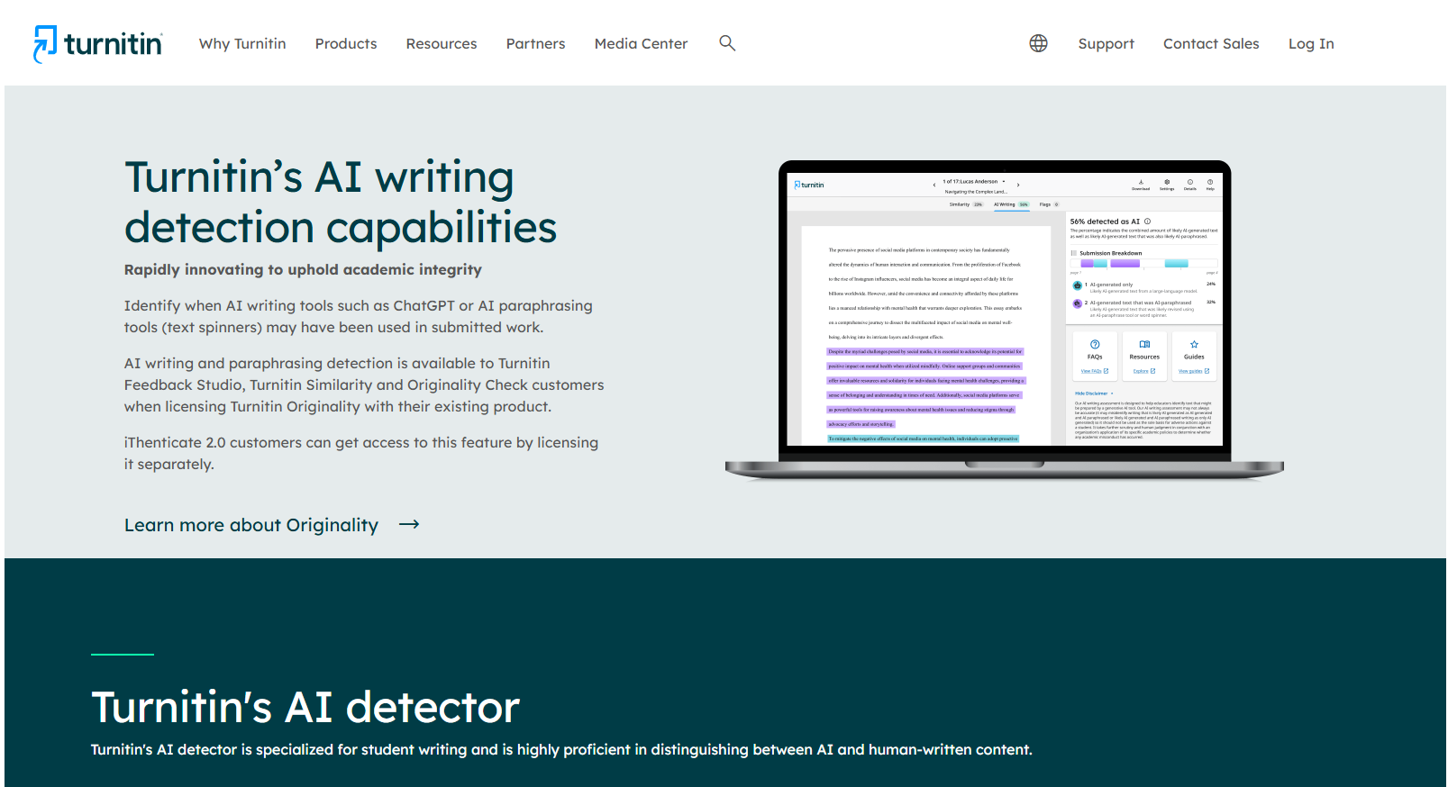 Turnitin d&eacute;tecteur ia