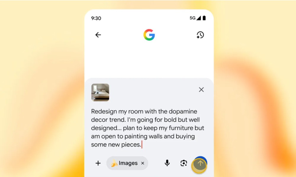 interface mobile Nano Banana